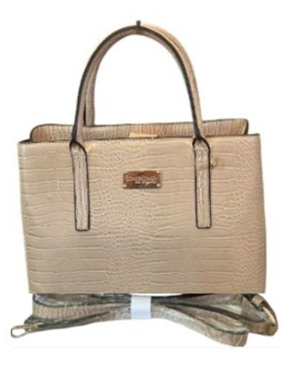 Bebe Crossbody Satchel Featuring an Embossed Design and Gold Tone Hardware EUC